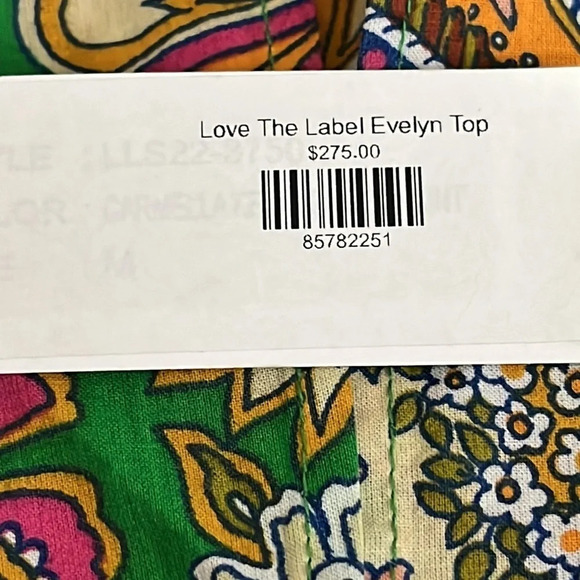 Love The Label Evelyn Top in Carmela Kelly Green - New With Tags - Size Medium - Picture 7 of 9